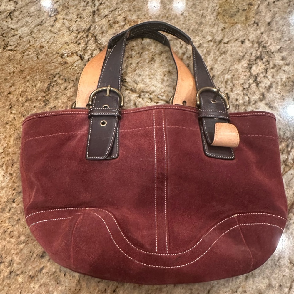 Coach Burgundy Suede Bag